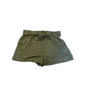 Women's La Vie en Rose aqua Olive Green Cargo Shorts XL